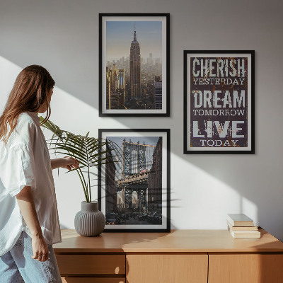 Fali dekoráció kép készlet New York-i tájképek idézet