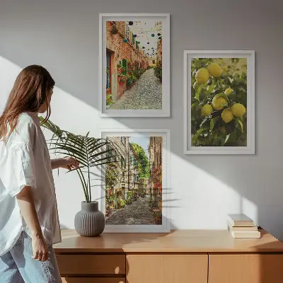 Keretezett képszett hálószobába utcák citromvirágokkal a háttérben