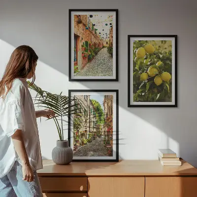 Keretezett képszett hálószobába utcák citromvirágokkal a háttérben
