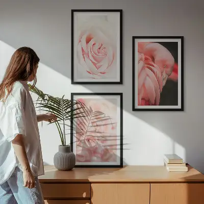 Keretezett képszett hálószobába pasztellrózsaszín flamingók mintával