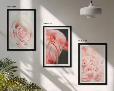 Keretezett képszett hálószobába pasztellrózsaszín flamingók mintával