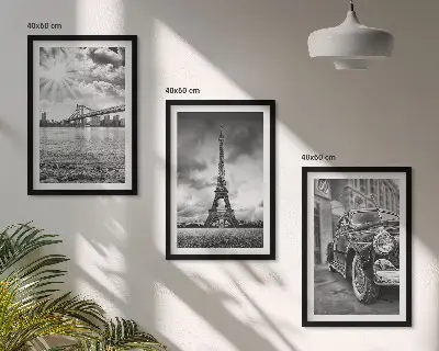 Keretezett képszett hálószobába városi kilátás hidakkal és az Eiffel-toronnyal