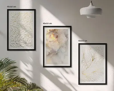 Fali dekoráció kép készlet absztrakt márvány mintás levelek
