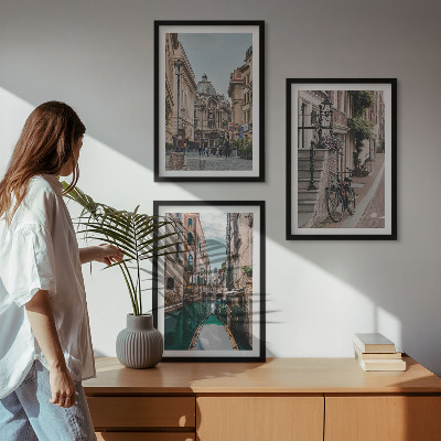 Fali dekoráció kép készlet Velence vízparti utcái
