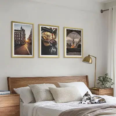 Keretezett képszett hálószobába londoni ételek témájú fényképekkel