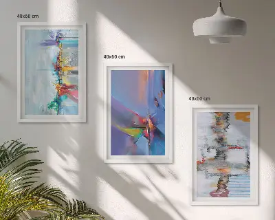Absztrakt festészeti kompozíciók keretezett képszett hálószobába