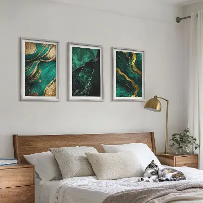 Keretezett képszett hálószobába elegáns kőmintás kivitelben