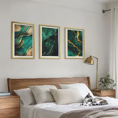 Keretezett képszett hálószobába elegáns kőmintás kivitelben
