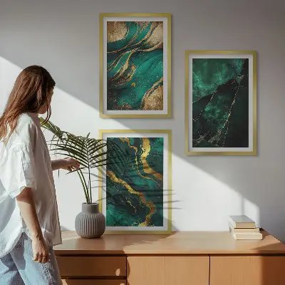 Keretezett képszett hálószobába elegáns kőmintás kivitelben