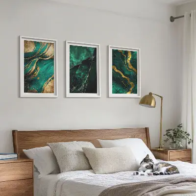 Keretezett képszett hálószobába elegáns kőmintás kivitelben