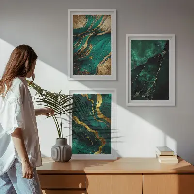 Keretezett képszett hálószobába elegáns kőmintás kivitelben