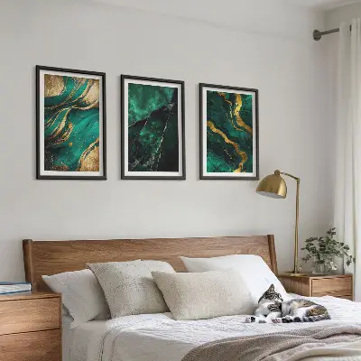 Keretezett képszett hálószobába elegáns kőmintás kivitelben