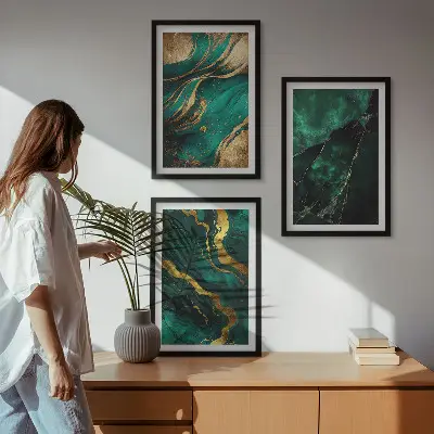 Keretezett képszett hálószobába elegáns kőmintás kivitelben
