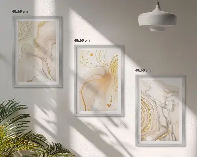 Keretezett kép szett hálószobába finom absztrakt mintákkal