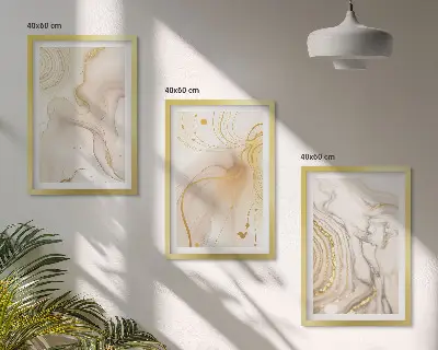 Keretezett kép szett hálószobába finom absztrakt mintákkal