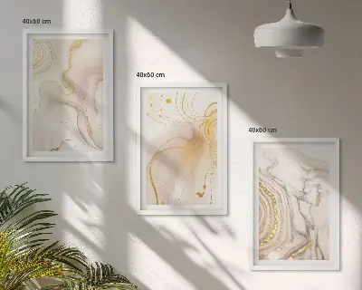 Keretezett kép szett hálószobába finom absztrakt mintákkal