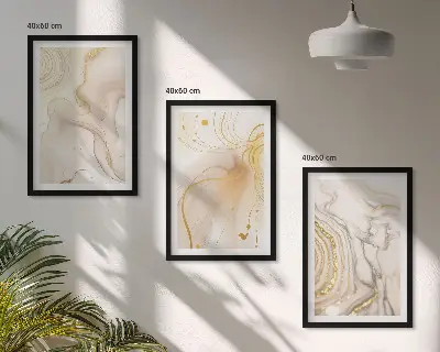 Keretezett kép szett hálószobába finom absztrakt mintákkal