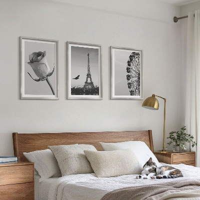 Keretezett kép szett hálószobába Rózsaszín Eiffel-torony óriáskerék