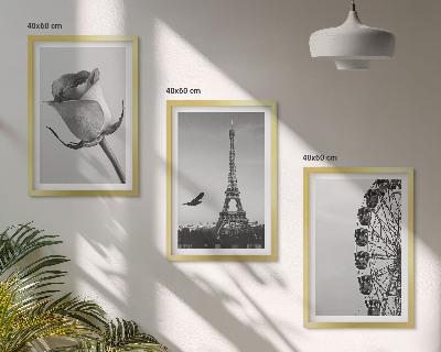 Keretezett kép szett hálószobába Rózsaszín Eiffel-torony óriáskerék