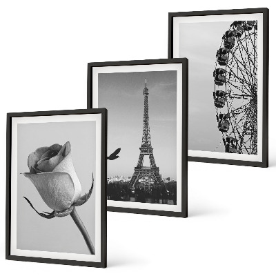 Keretezett kép szett hálószobába Rózsaszín Eiffel-torony óriáskerék