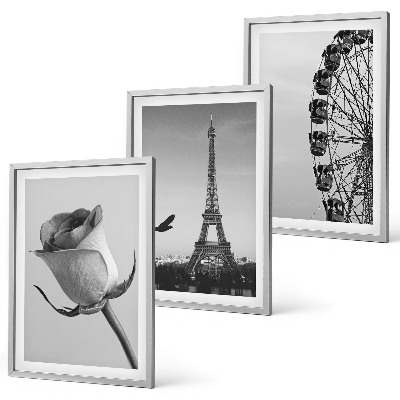 Keretezett kép szett hálószobába Rózsaszín Eiffel-torony óriáskerék