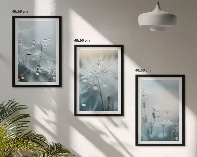 Harmatcseppek a pitypangokon fali képszett fali dekoráció kép készlet