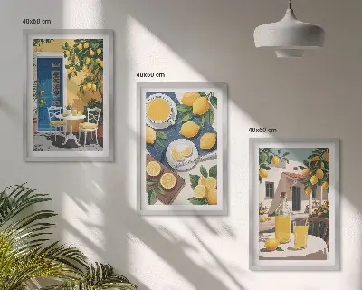 Fali dekoráció képkészlet terasz nap limonádé mintával