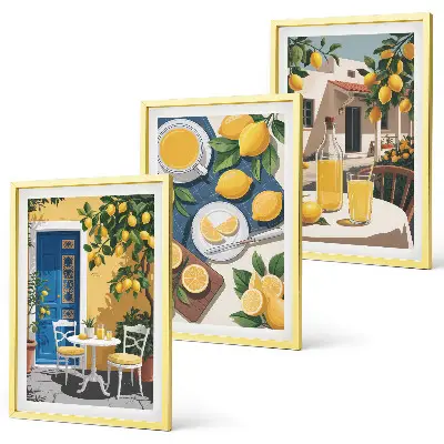 Fali dekoráció képkészlet terasz nap limonádé mintával