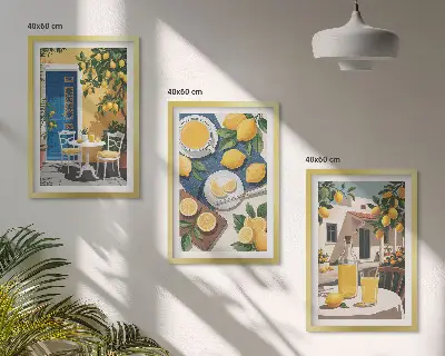 Fali dekoráció képkészlet terasz nap limonádé mintával