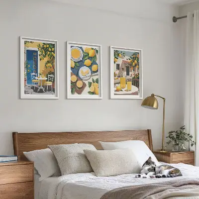 Fali dekoráció képkészlet terasz nap limonádé mintával