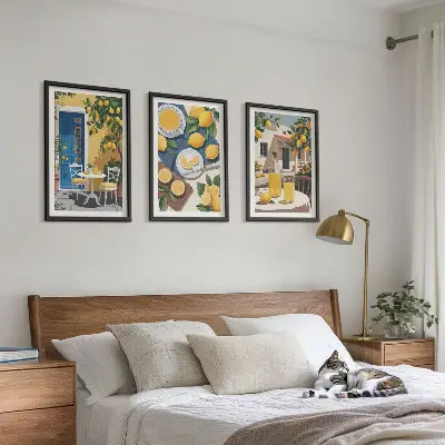 Fali dekoráció képkészlet terasz nap limonádé mintával