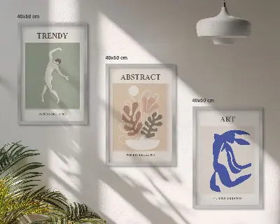 Keretezett képszett hálószobába Matisse stílusú növényi mintákkal