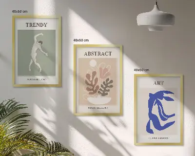 Keretezett képszett hálószobába Matisse stílusú növényi mintákkal