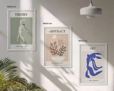 Keretezett képszett hálószobába Matisse stílusú növényi mintákkal
