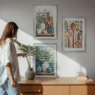Keretezett képszett hálószobába növényi mintás konyhai dekoráció