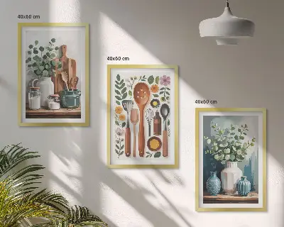 Keretezett képszett hálószobába növényi mintás konyhai dekoráció