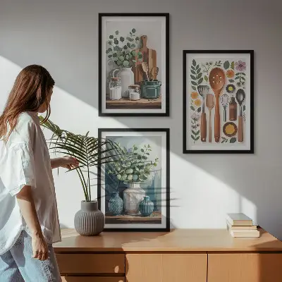 Keretezett képszett hálószobába növényi mintás konyhai dekoráció