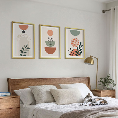 Keretezett kép szett hálószobába Modern növényi motívumok
