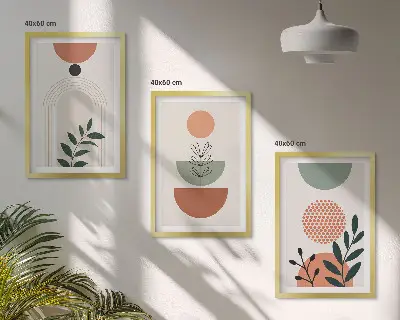 Keretezett képszett hálószobába modern növényi motívumokkal