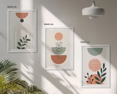 Keretezett képszett hálószobába modern növényi motívumokkal