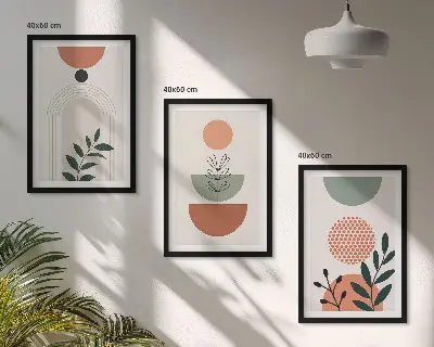 Keretezett képszett hálószobába modern növényi motívumokkal