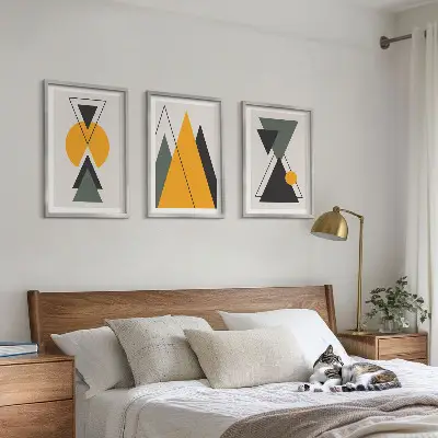 Absztrakt geometriai alakzatok fali dekoráció kép készlet 