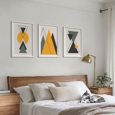 Fali dekoráció kép készlet Absztrakt geometriai alakzatok