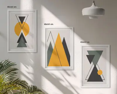 Absztrakt geometriai alakzatok fali dekoráció kép készlet 