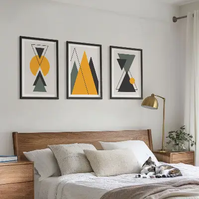 Absztrakt geometriai alakzatok fali dekoráció kép készlet 