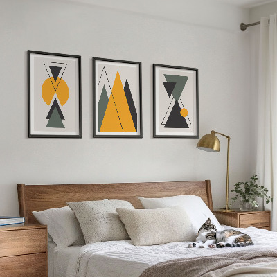 Fali dekoráció kép készlet Absztrakt geometriai alakzatok