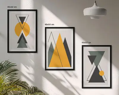 Absztrakt geometriai alakzatok fali dekoráció kép készlet 