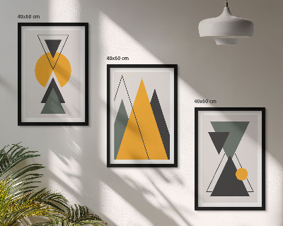 Fali dekoráció kép készlet Absztrakt geometriai alakzatok