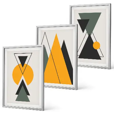 Absztrakt geometriai alakzatok fali dekoráció kép készlet 