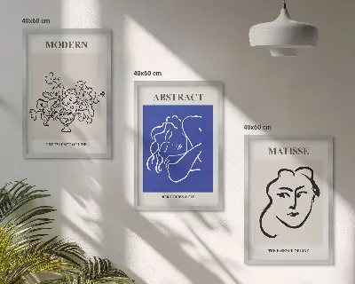 Matisse modern plakát szett keretezett képek hálószobába